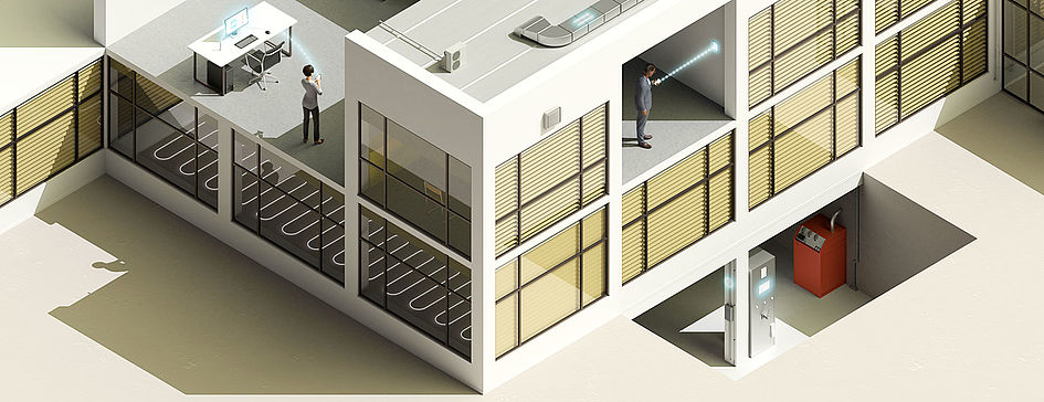 Illustration moderne Gebäudeautomation